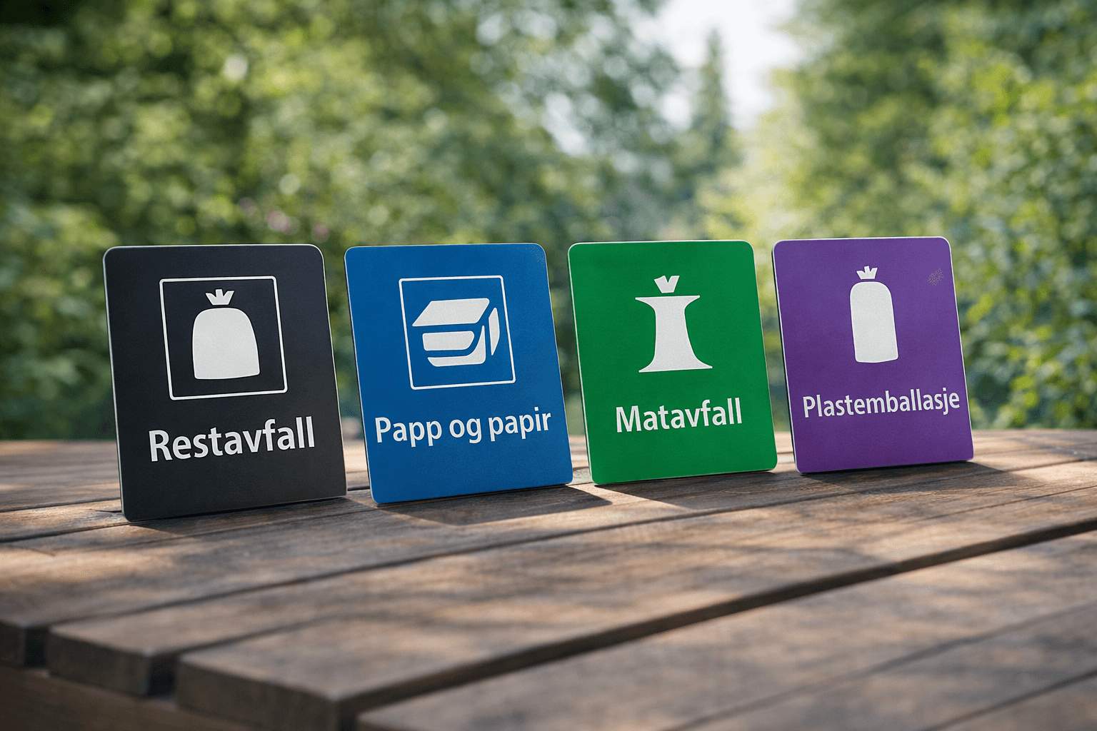 Skilter for avfallskategorier