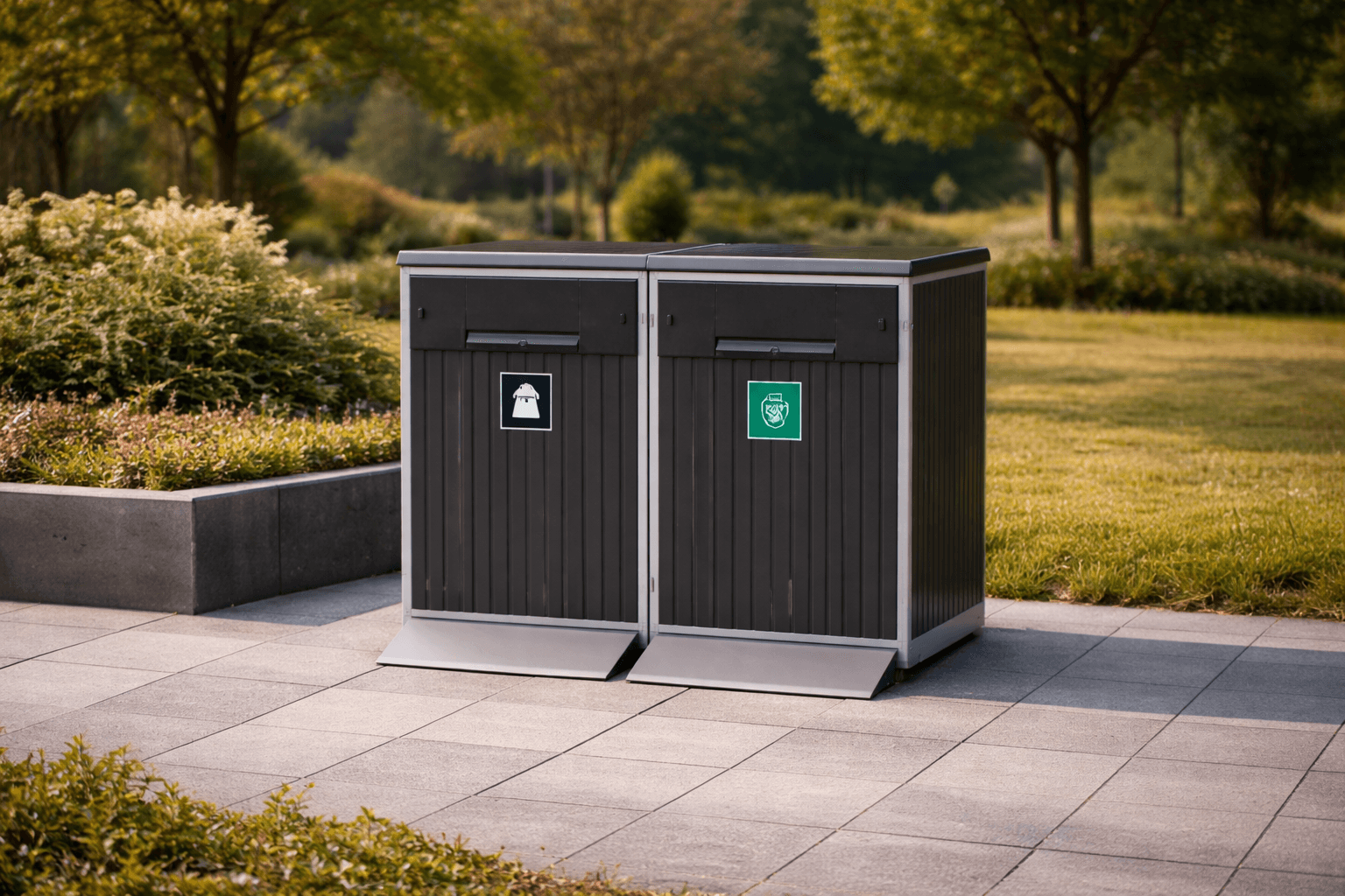 Avfallsskap med 2 luker