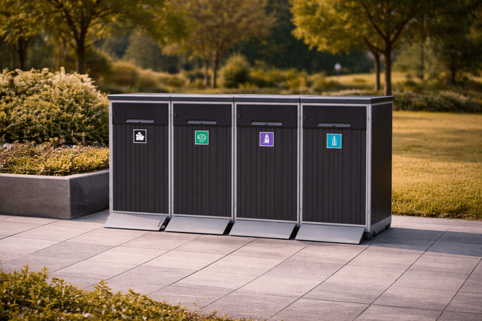 Avfallsskap med 4 luker